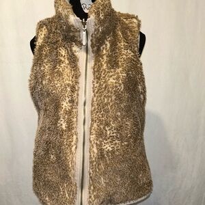 Faux Fur Leopard Print reversible Vest